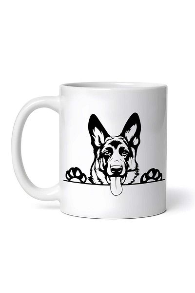 OEM Cană albă personalizată, Ciobănesc German Entuziast, INOVATIX®. 330ml