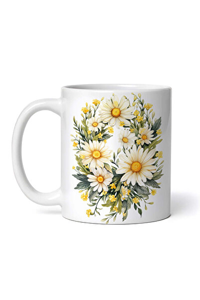 OEM Cană albă personalizată, Coroană cu flori albe, INOVATIX®. 330ml