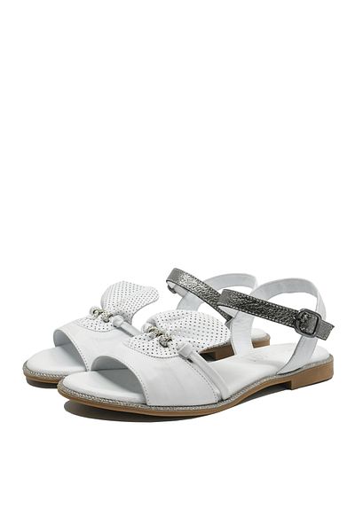 Dogati Dogati flat sandals with charms, white, made of natural leather MIR 413