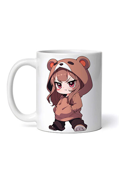 OEM Εξατομικευμένη Λευκή Κούπα, Chibi Girl Tanuki, Inovatix®. 330 ml