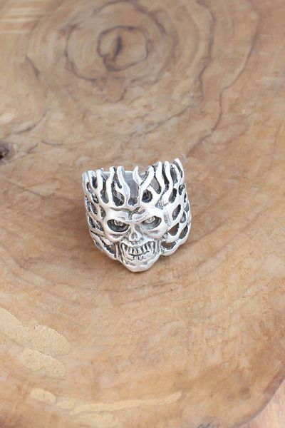 modalem Skull Model Adjustable Men's Ring
