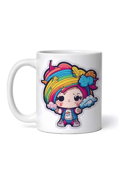 OEM Personalized White Mug, Child With Rainbow Turban, Inovatix®. 330ml