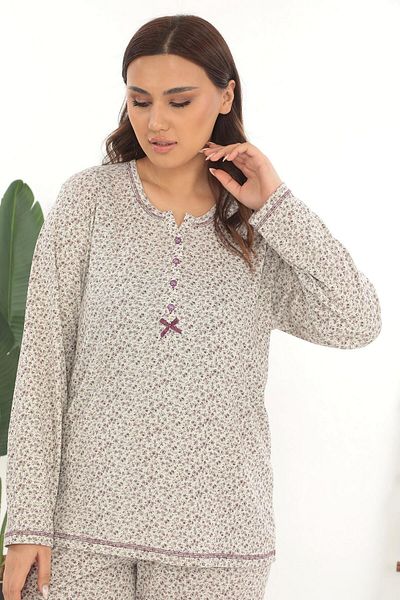 Etoile طقم بيجامة نسائي قطن مقاس كبير