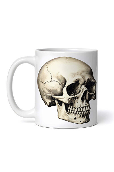 OEM Cană albă personalizată, Craniu uman, INOVATIX®. 330ml