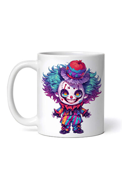OEM Cană albă personalizată, Clovn Chibi de Halloween, Inovatix®. 330 ml