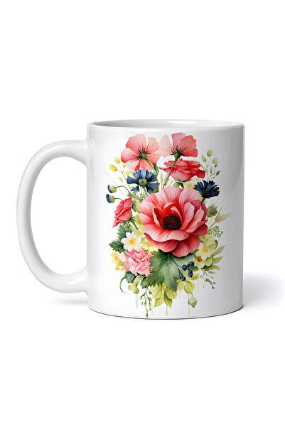 OEM Cană albă personalizată, buchet de flori de vară, INOVATIX®. 330ml