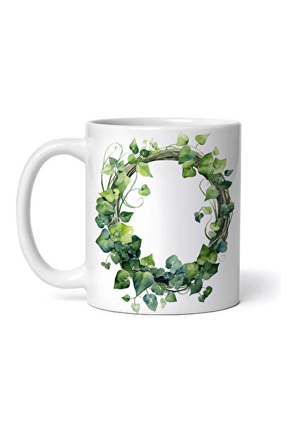 OEM Cană albă personalizată, medalion cu coroană de iederă, Inovatix®. 330 ml