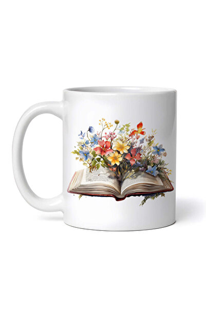 INOVATIX Personalized White Mug, Sara's Book And Flowers, Inovatix®. 330ml