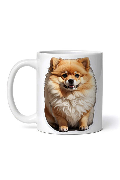 OEM Εξατομικευμένη λευκή κούπα, σκύλος Πομεράνιαν, INOVATIX®. 330ml