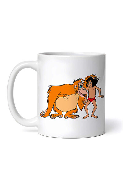 OEM Cană albă personalizată, Cartea Junglei Mowgli se joacă cu maimuța, INOVA...
