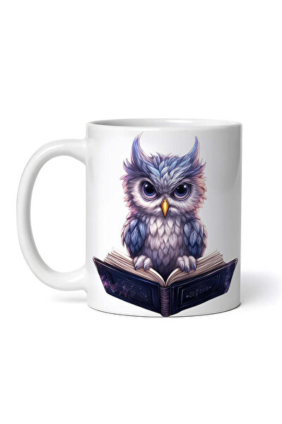 OEM Cană albă personalizată, Bufniță magică pe o carte, INOVATIX®. 330ml