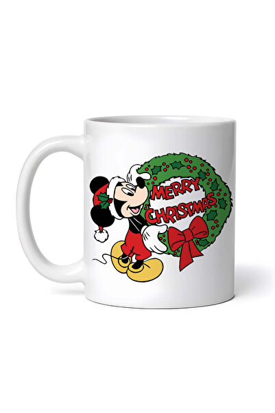 OEM Cană albă personalizată, Crăciun Fericit Mickey Mouse, INOVATIX®. 330ml