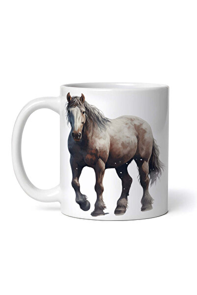 OEM Cană albă personalizată, Cal de rasă pură cu picioare groase, INOVATIX®. ...