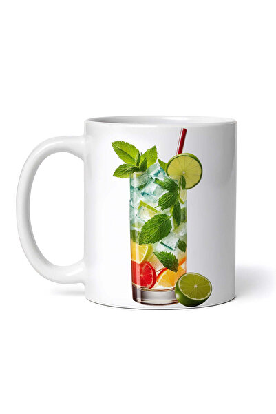 OEM Cană albă personalizată, cocktail Mojito cu lime, Inovatix®. 330 ml