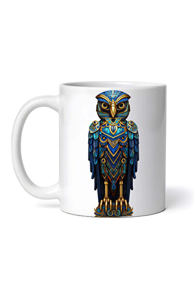 OEM Cană albă personalizată, Bufniță egipteană, Inovatix®. 330 ml