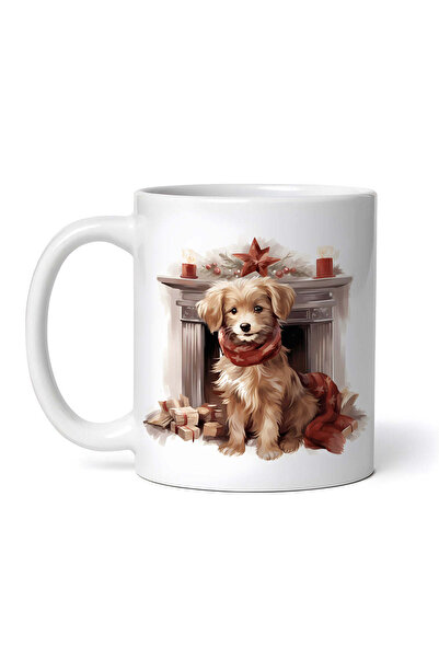 OEM Εξατομικευμένη Λευκή Κούπα, Σκύλος Λαμπραντόρ Μπροστά στο Τζάκι, Inovatix...