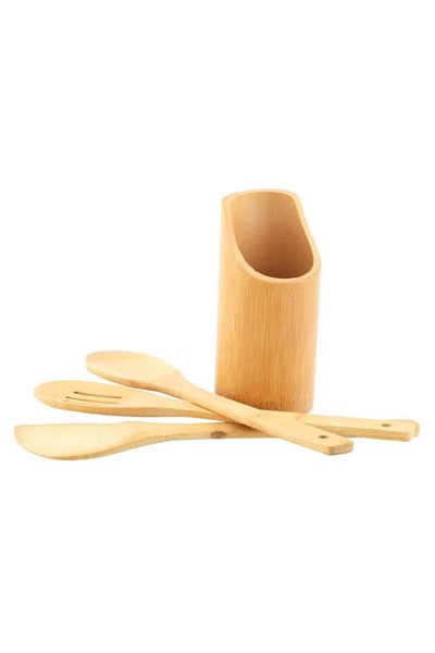 rexa 3-piece Kitchen Utensils Set With Stand Beige 30cm