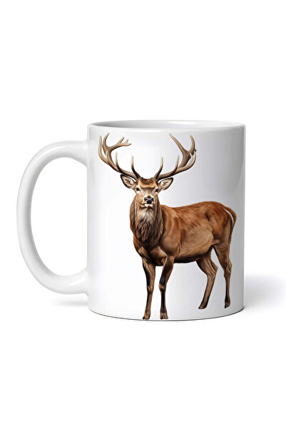 OEM Cană albă personalizată, Fierce Deer, INOVATIX®. 330ml