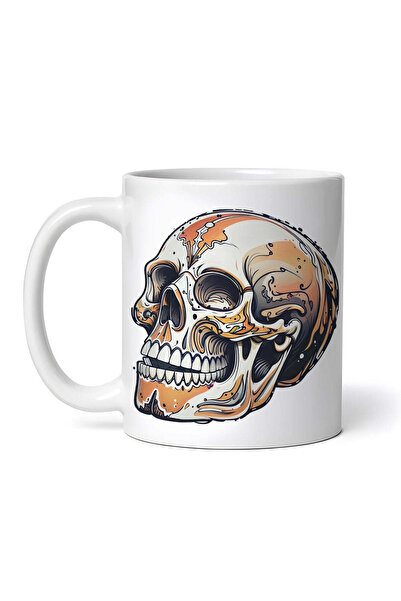 OEM Εξατομικευμένη Λευκή Κούπα, Σχέδιο Κρανίου, Inovatix®. 330ml