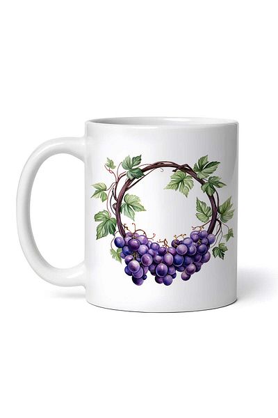 OEM Personalized white mug, Crown with grapes, INOVATIX®. 330ml
