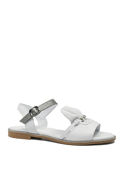 Dogati Dogati flat sandals with charms, white, made of natural leather MIR 413