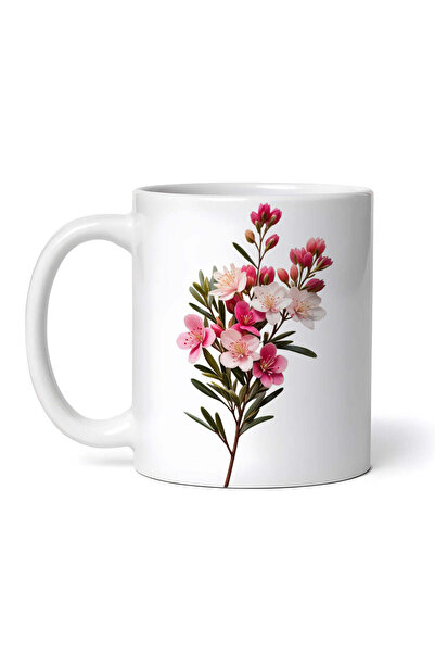 OEM Cană albă personalizată, crenguță de floare de ceară, INOVATIX®. 330ml