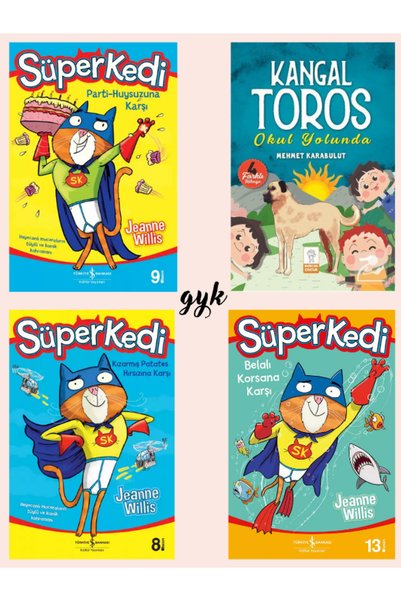 Mercan Kitap Süper Kedi Serisi (3 Kitap Set) ve Kangal Toros 4 Kitap SET