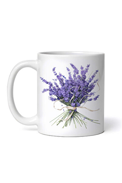 OEM Cană albă personalizată, buchet de lavandă, INOVATIX®. 330ml