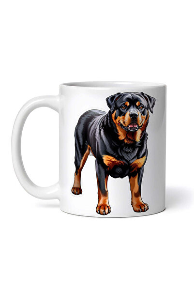 OEM Cană albă personalizată, câine Rottweiler, INOVATIX®. 330 ml