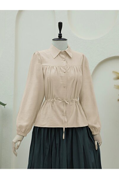 HİJABAYA Μπλούζα πουκάμισο με κορδόνια με κουμπιά