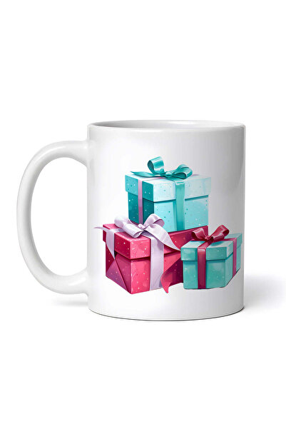 OEM Εξατομικευμένη Λευκή Κούπα, Χριστουγεννιάτικα Ροζ Μπλε Κουτιά Δώρου, Inov...