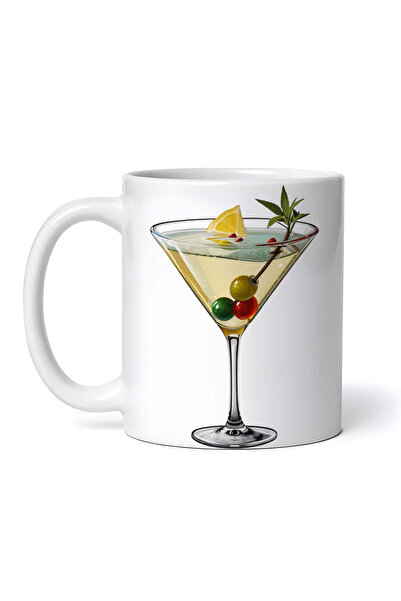 OEM Cană albă personalizată, Cocktail Dirty Martini cu măsline, Inovatix®. 33...