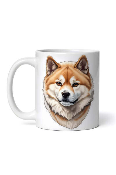 OEM Εξατομικευμένη Λευκή Κούπα, Σκύλος Ακίτα Ίνου, Inovatix®. 330ml