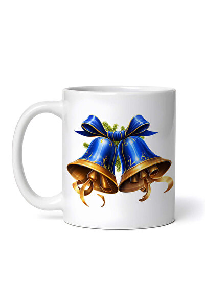 OEM Cană albă personalizată, Clopoței albaștri de Crăciun, INOVATIX®. 330ml