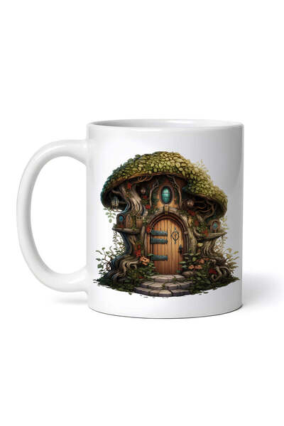 OEM Cană albă personalizată, Casa Ciupercilor, INOVATIX®. 330ml