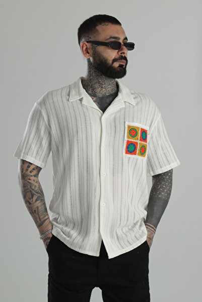 COCOPELLI Светло-сіра сорочка з в'язаними кишенями