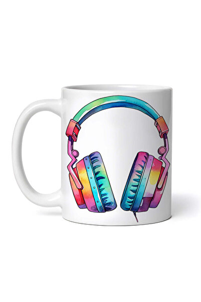 OEM Εξατομικευμένη λευκή κούπα, ενσύρματα ακουστικά, INOVATIX®. 330ml