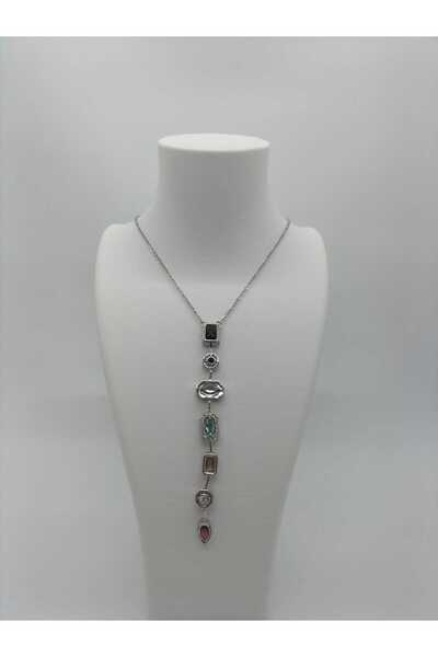 Valora Steel Silver Color Melis G. Stone Y Necklace