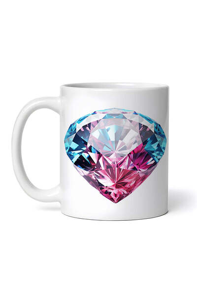 OEM Cană albă personalizată, Crăciun cu diamant roz albastru, Inovatix®. 330 ml