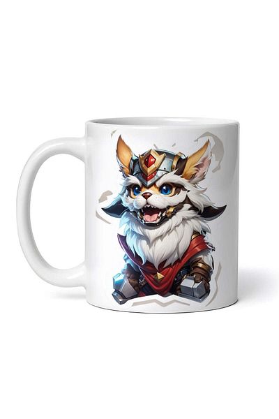 OEM Personalized white mug, Corki with metal helmet, INOVATIX®. 330ml