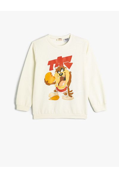 Koton Tasmanian Devil Sweatshirt Licensed Crew Neck Long Sleeve Rose Gold