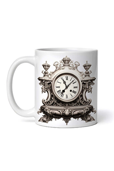 OEM Cană albă personalizată, ceas vintage Melvin, INOVATIX®. 330ml