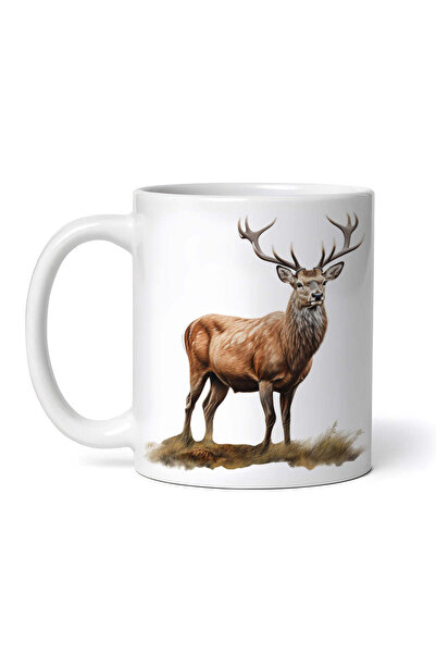 OEM Εξατομικευμένη Λευκή Κούπα, Ελάφι των Καρπαθίων, Inovatix®. 330ml