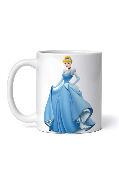 OEM Cană albă personalizată, Cenușăreasa cu rochie lungă, Inovatix®. 330 ml