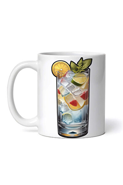 OEM Εξατομικευμένη Λευκή Κούπα, Κοκτέιλ Tom Collins με Μέντα, Inovatix®. 330ml