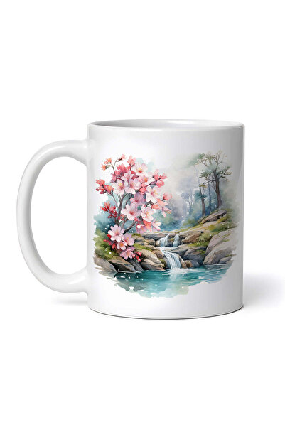 OEM Cană albă personalizată, Cascadă în Pădurea Clestar, Inovatix®. 330 ml