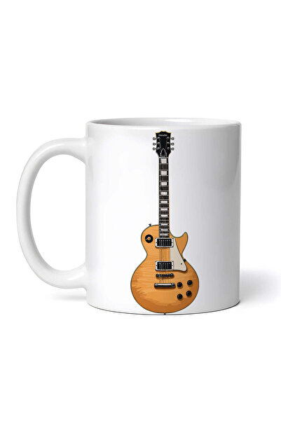 OEM Cană albă personalizată, chitară electrică Gibson Les Paul Standard, Inovatix®. 330 ml