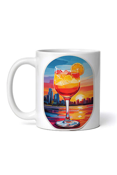 OEM Εξατομικευμένη Λευκή Κούπα, Κοκτέιλ Tequila Sunrise, Inovatix®. 330ml