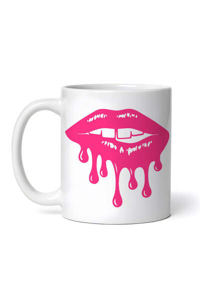 OEM Personalized white mug, Sensual lips biting dripping, INOVATIX®. 330ml