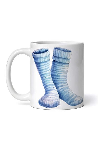 OEM Cană albă personalizată, șosete, Inovatix®. 330 ml